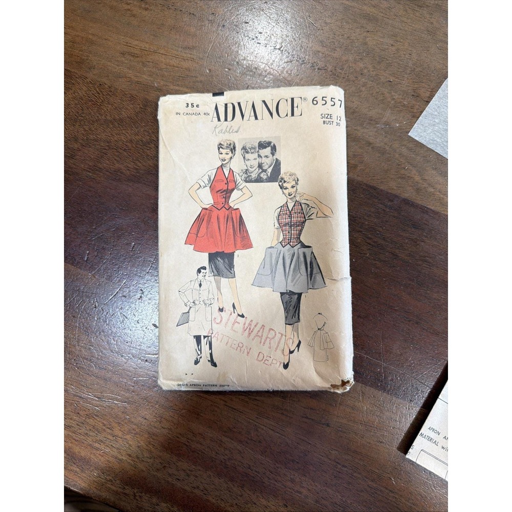 RARE Complete  Lucille Ball I Love Lucy Advance Apron Pattern Original 1950s